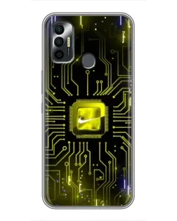 Чохол для TECNO Spark 7 (KF6n) з картинкою «Nike — золота іскра»