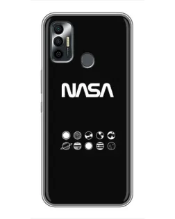 Чехол для TECNO Spark 7 (KF6n) с картинкой «NASA — технический принт»