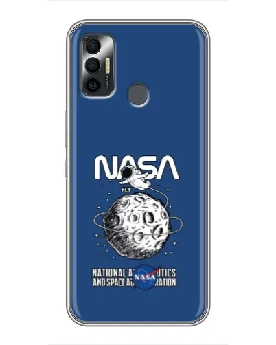 Чехол для TECNO Spark 7 (KF6n) с картинкой «NASA — лунная миссия»