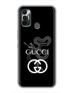 Чехол для TECNO Spark 7 (KF6n) с картинкой «Gucci — серебряная змея»