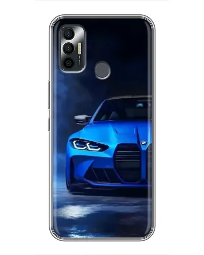 Чохол для TECNO Spark 7 (KF6n) з картинкою «Блакитна BMW M4»