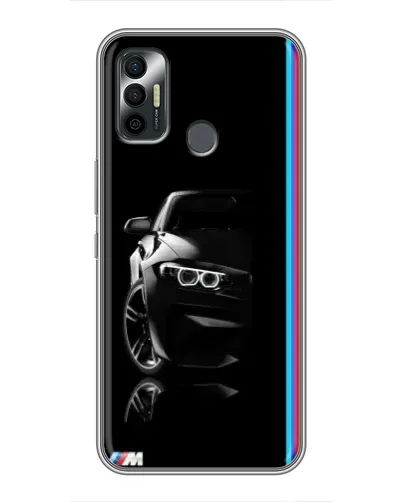 Чохол для TECNO Spark 7 (KF6n) з картинкою «Силует BMW в темряві»