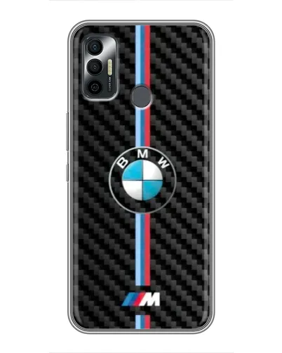 Чохол для TECNO Spark 7 (KF6n) з картинкою «Емблема BMW та карбон»