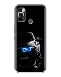 Чохол для TECNO Spark 7 (KF6n) з картинкою «BMW — нічний погляд»