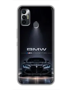 Чохол для TECNO Spark 7 (KF6n) з картинкою «BMW крізь нічне місто»