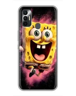 Чехол для TECNO Spark 7 (KF6n) с картинкой «Взрывной Спанч Боб»