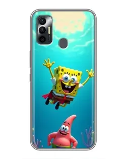 Чохол для TECNO Spark 7 (KF6n) з картинкою «Спанч Боб під водою»