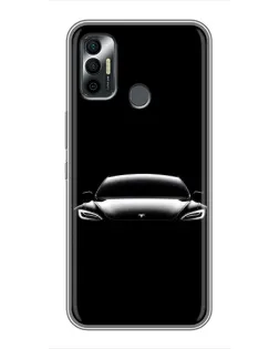 Чохол для TECNO Spark 7 (KF6n) з картинкою «Фари Tesla Night»