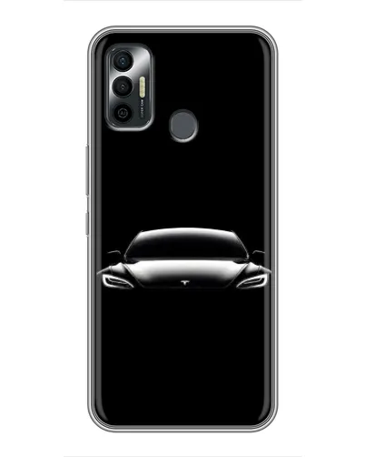 Чохол для TECNO Spark 7 (KF6n) з картинкою «Фари Tesla Night»