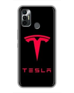 Чохол для TECNO Spark 7 (KF6n) з картинкою «Tesla Red Logo»