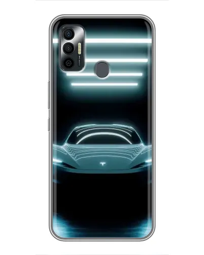 Чохол для TECNO Spark 7 (KF6n) з картинкою «Tesla в неоні»
