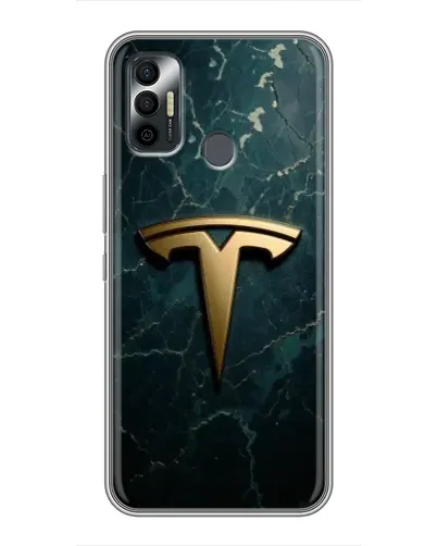 Чохол для TECNO Spark 7 (KF6n) з картинкою «Мармурова Tesla Gold»