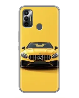 Чохол для TECNO Spark 7 (KF6n) з картинкою «Жовтий Mercedes GT»