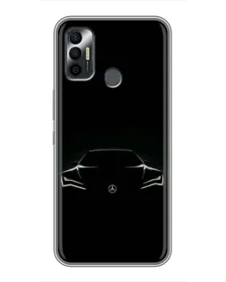 Чохол для TECNO Spark 7 (KF6n) з картинкою «Mercedes — силует авто»