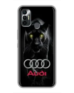 Чохол для TECNO Spark 7 (KF6n) з картинкою «Пантера та Audi»