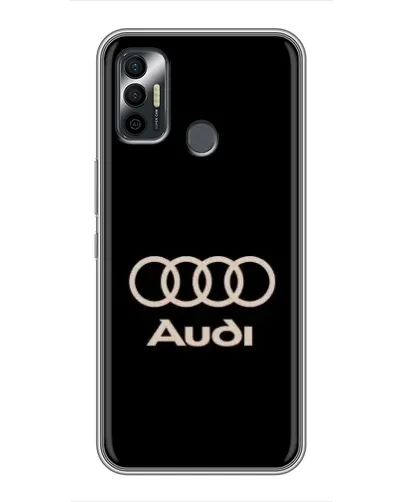 Чохол для TECNO Spark 7 (KF6n) з картинкою «Audi — золотий логотип»