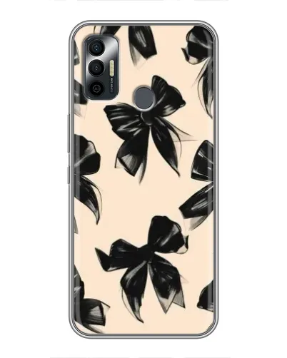 Чехол для TECNO Spark 7 (KF6n) с картинкой «Паттерн черные банты» Чехол для TECNO Spark 7 (KF6n) с картинкой «Паттерн черные банты»