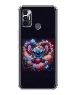 Чехол для TECNO Spark 7 (KF6n) с картинкой «Stitch в цветах» Чехол для TECNO Spark 7 (KF6n) с картинкой «Stitch в цветах»