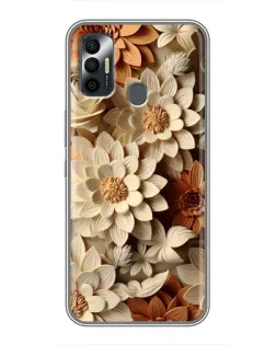 Чохол для TECNO Spark 7 (KF6n) з картинкою «Бежевий флористичний декор» Чохол для TECNO Spark 7 (KF6n) з картинкою «Бежевий флористичний декор»