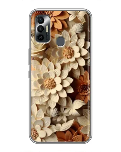 Чехол для TECNO Spark 7 (KF6n) с картинкой «Бежевый флористический декор» Чехол для TECNO Spark 7 (KF6n) с картинкой «Бежевый флористический декор»