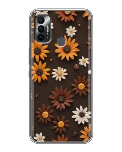 Чехол для TECNO Spark 7 (KF6n) с картинкой «Узор из маленьких подсолнухов» Чехол для TECNO Spark 7 (KF6n) с картинкой «Узор из маленьких подсолнухов»