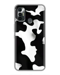 Чехол для TECNO Spark 7 (KF6n) с картинкой «Черно-белое пятно»