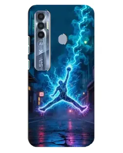 Чохол для TECNO Spark 7 Pro з картинкою «Jordan Gold Jumpman»