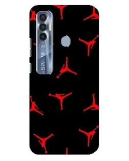 Чохол для TECNO Spark 7 Pro з картинкою «Jordan Red Pattern»
