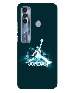 Чохол для TECNO Spark 7 Pro з картинкою «Jordan Blue Fire»