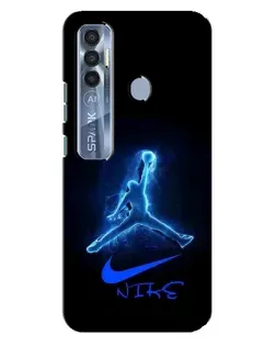 Чохол для TECNO Spark 7 Pro з картинкою «Jordan Neon Blue»