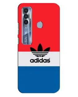 Чехол для TECNO Spark 7 Pro с картинкой «Ретро блоки Adidas»