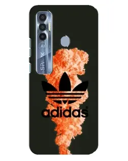 Чехол для TECNO Spark 7 Pro с картинкой «Оранжевый дым Adidas»