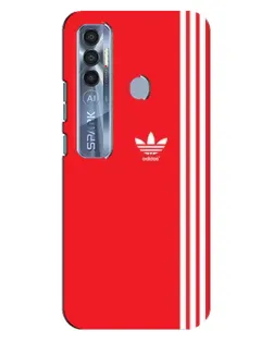 Чехол для TECNO Spark 7 Pro с картинкой «Красный минимализм Adidas»