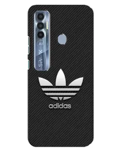 Чехол для TECNO Spark 7 Pro с картинкой «Adidas Карбоновая текстура»