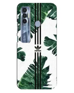 Чехол для TECNO Spark 7 Pro с картинкой «Пальмовые листья адидас»
