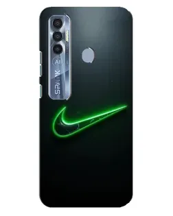 Чехол для TECNO Spark 7 Pro с картинкой «Неоновый контур Nike»