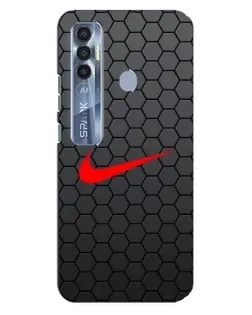 Чехол для TECNO Spark 7 Pro с картинкой «Nike — карбоновая сетка»