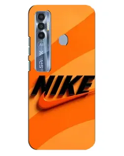Чехол для TECNO Spark 7 Pro с картинкой «Оранжевый драйв Nike»