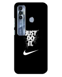 Чехол для TECNO Spark 7 Pro с картинкой «Текстовый принт Nike»