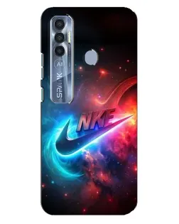 Чехол для TECNO Spark 7 Pro с картинкой «Огненный логотип Nike»