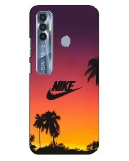 Чехол для TECNO Spark 7 Pro с картинкой «Nike на закате солнца»