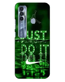 Чехол для TECNO Spark 7 Pro с картинкой «Зеленый неоновый Nike»