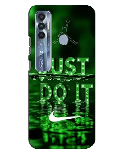 Чехол для TECNO Spark 7 Pro с картинкой «Зеленый неоновый Nike»