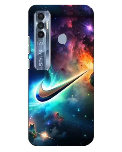 Чехол для TECNO Spark 7 Pro с картинкой «Космический Nike Swoosh»
