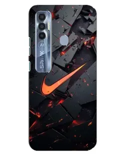 Чехол для TECNO Spark 7 Pro с картинкой «Nike — эффект разломов»