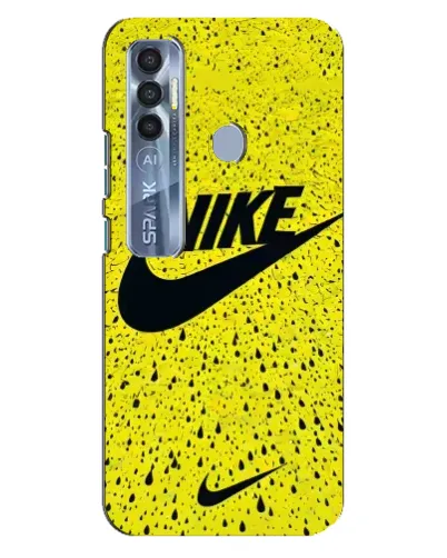 Чехол для TECNO Spark 7 Pro с картинкой «Желтый текстурный Nike»