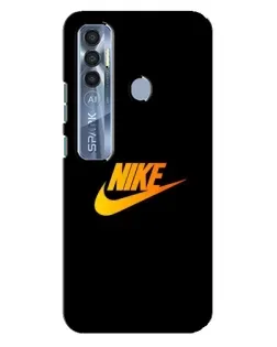 Чехол для TECNO Spark 7 Pro с картинкой «Золотой логотип Nike»