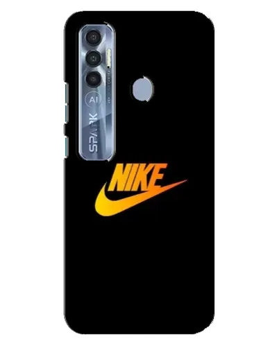 Чехол для TECNO Spark 7 Pro с картинкой «Золотой логотип Nike»