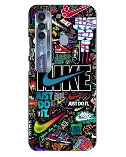 Чохол для TECNO Spark 7 Pro з картинкою «Яскравий колаж Nike»
