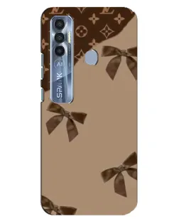 Чохол для TECNO Spark 7 Pro з картинкою «LV — кавовий атлас»